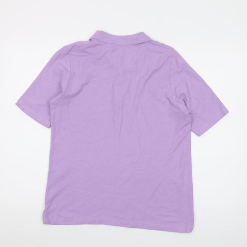 Isle Womens Purple Cotton Basic Polo Size 14 Collared