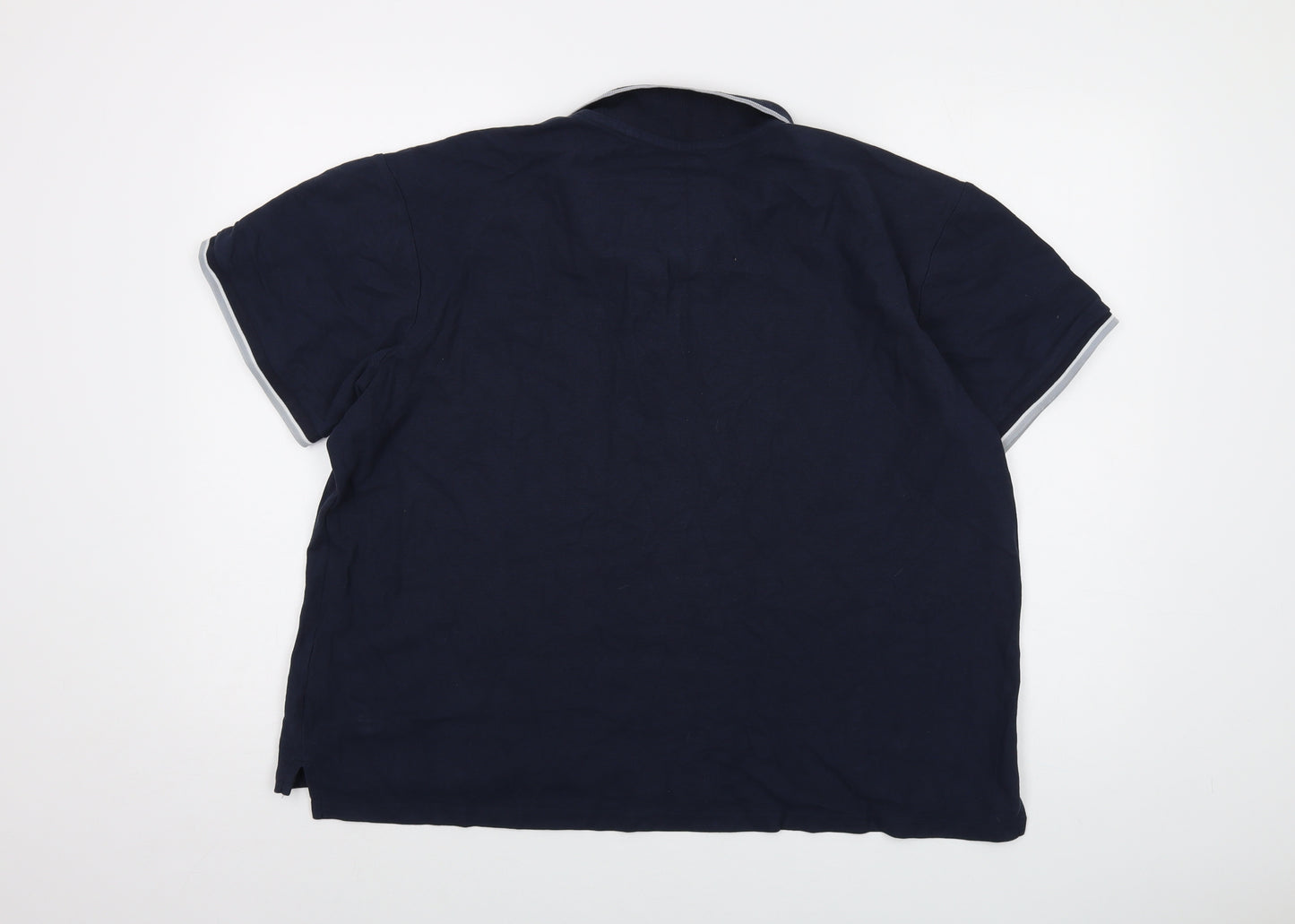 Cottonleaf Mens Blue Cotton Polo Size XL Collared Button