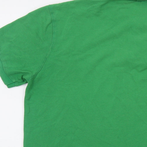 Polo Ralph Lauren Mens Green Cotton Polo Size L Collared Button