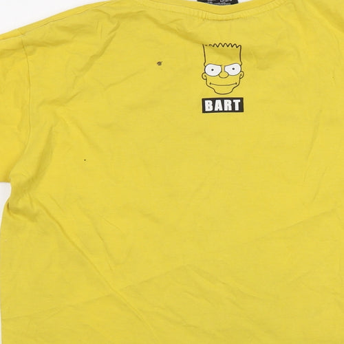 The Simpsons Boys Yellow Cotton Basic T-Shirt Size 11-12 Years Crew Neck Pullover