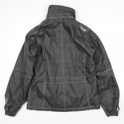 Protest Womens Grey Check Gilet Coat Size 14 Zip