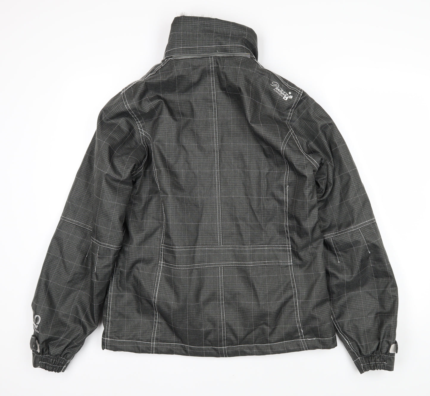 Protest Womens Grey Check Gilet Coat Size 14 Zip