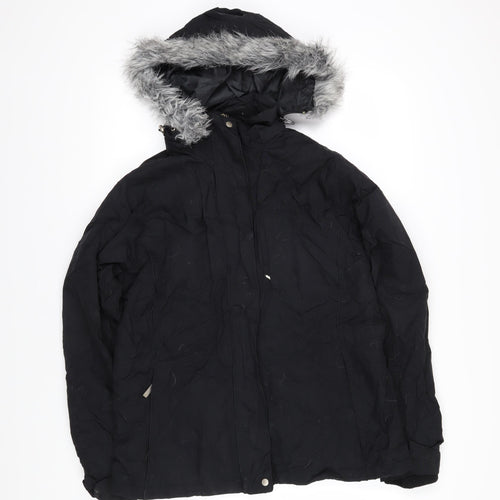 Paola Mondo Womens Black Jacket Coat Size 12 Zip