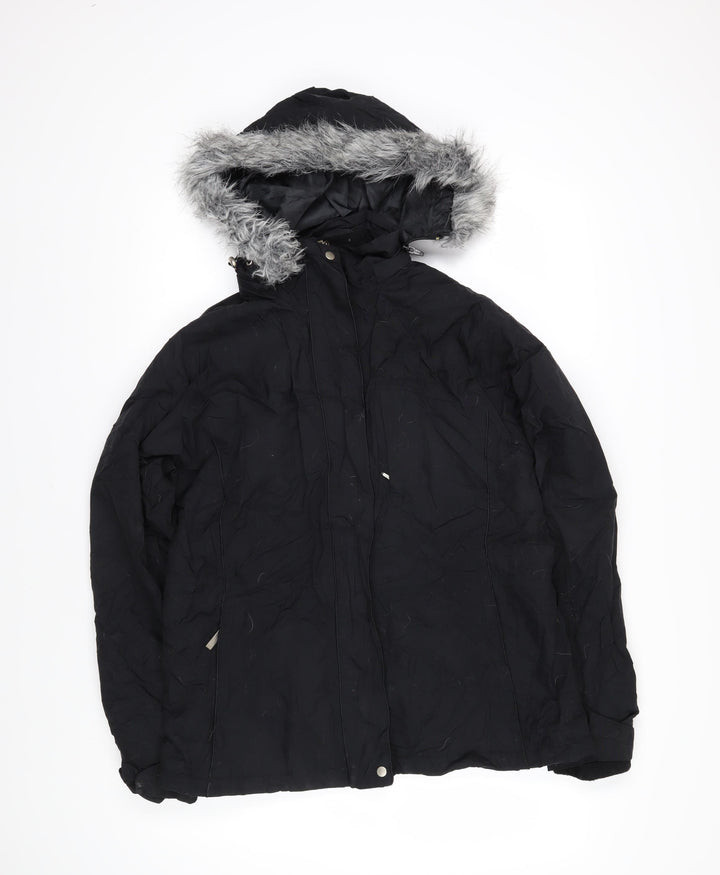 Paola Mondo Womens Black Jacket Coat Size 12 Zip