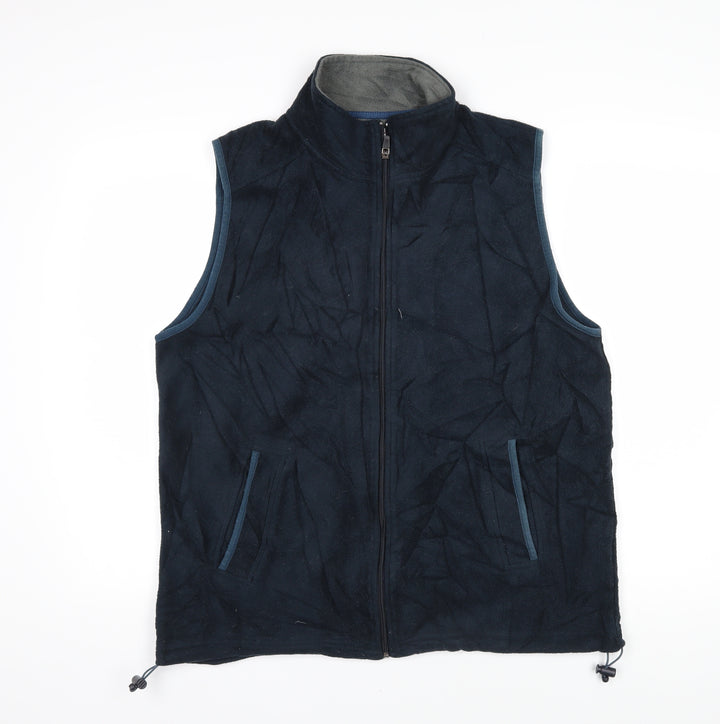 EWM Mens Blue Gilet Waistcoat Size L Tie
