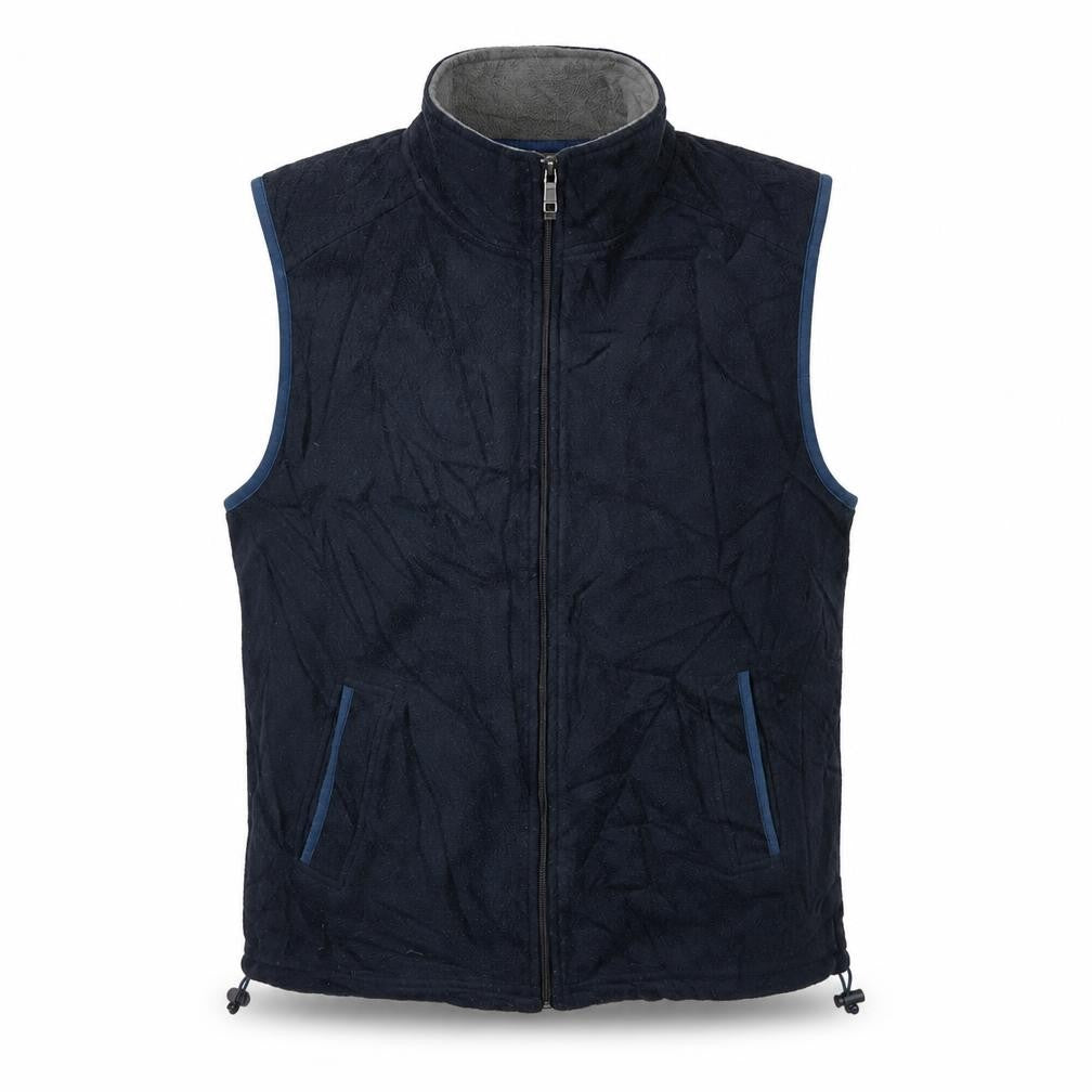 EWM Mens Blue Gilet Waistcoat Size L Tie