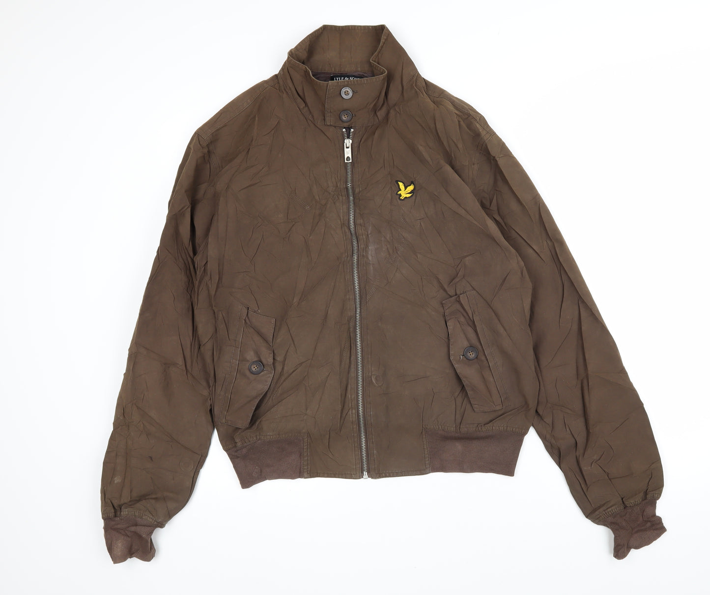 Lyle & Scott Mens Brown Bomber Jacket Jacket Size M Zip