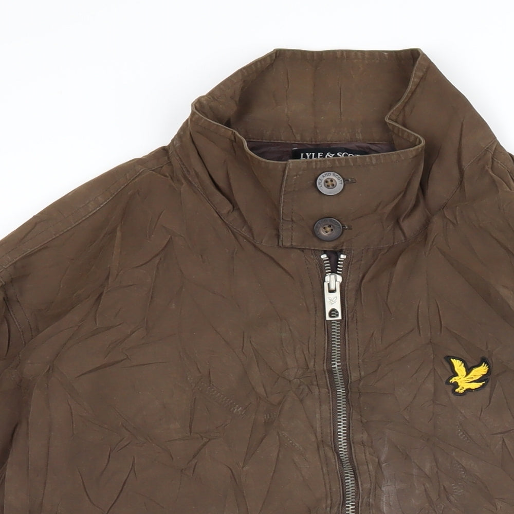 Lyle & Scott Mens Brown Bomber Jacket Jacket Size M Zip