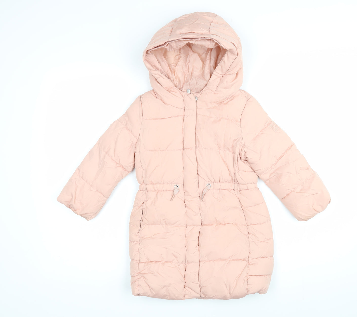 Gap Girls Pink Puffer Jacket Coat Size 4 Years Tie