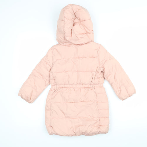 Gap Girls Pink Puffer Jacket Coat Size 4 Years Tie