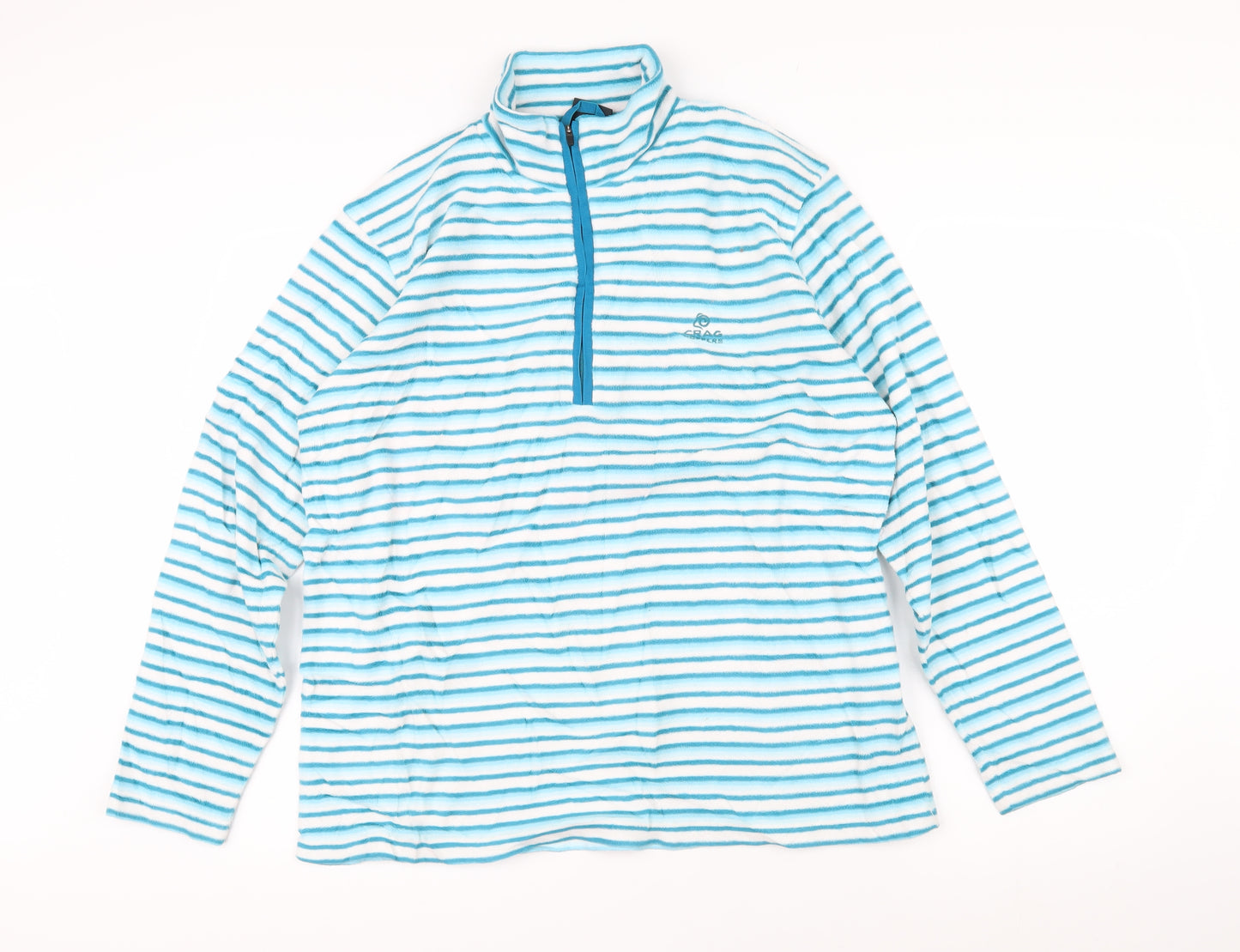 Craighoppers Womens Blue Striped 100% Polyester Pullover Sweatshirt Size 16 Zip