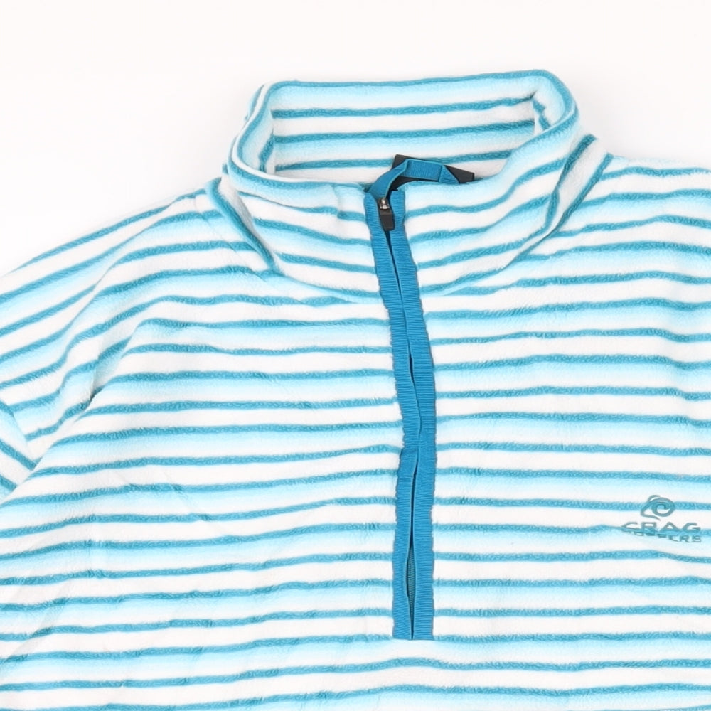 Craighoppers Womens Blue Striped 100% Polyester Pullover Sweatshirt Size 16 Zip