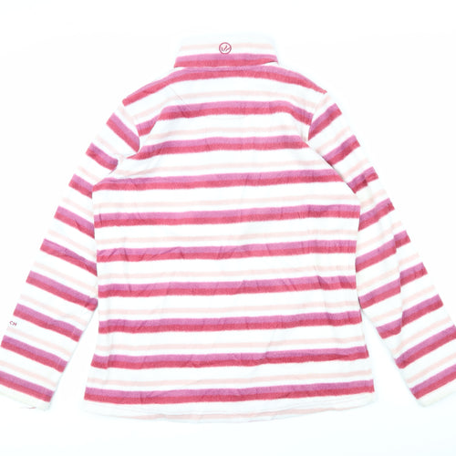 Peter Storm Womens Pink Striped 100% Polyester Pullover Sweatshirt Size 14 Zip