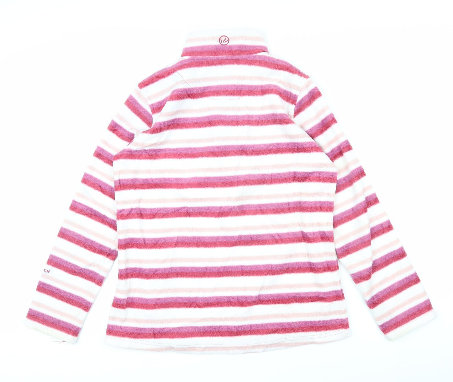 Peter Storm Womens Pink Striped 100% Polyester Pullover Sweatshirt Size 14 Zip