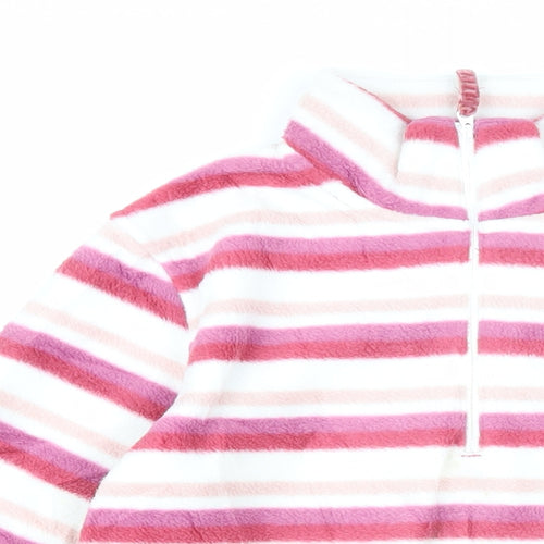 Peter Storm Womens Pink Striped 100% Polyester Pullover Sweatshirt Size 14 Zip