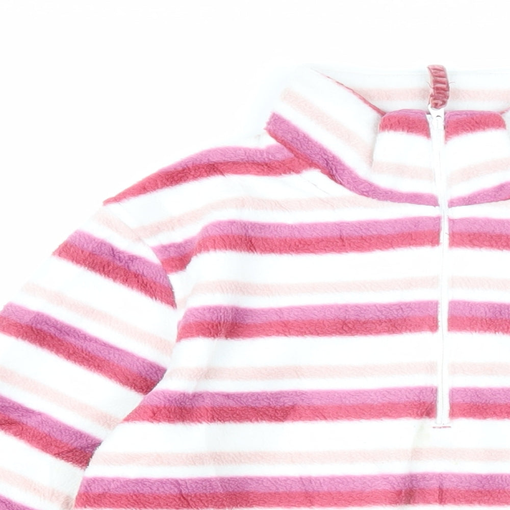Peter Storm Womens Pink Striped 100% Polyester Pullover Sweatshirt Size 14 Zip