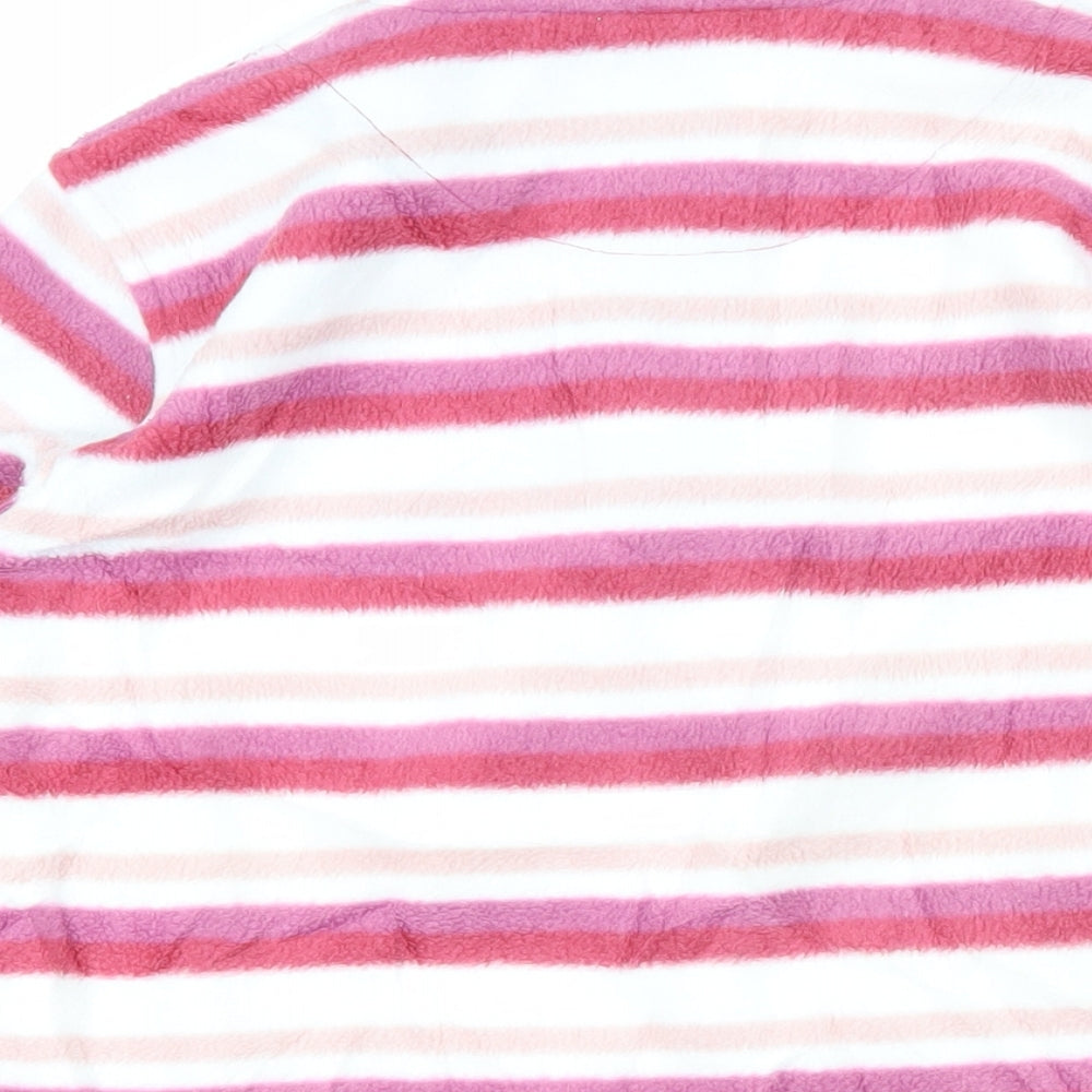 Peter Storm Womens Pink Striped 100% Polyester Pullover Sweatshirt Size 14 Zip