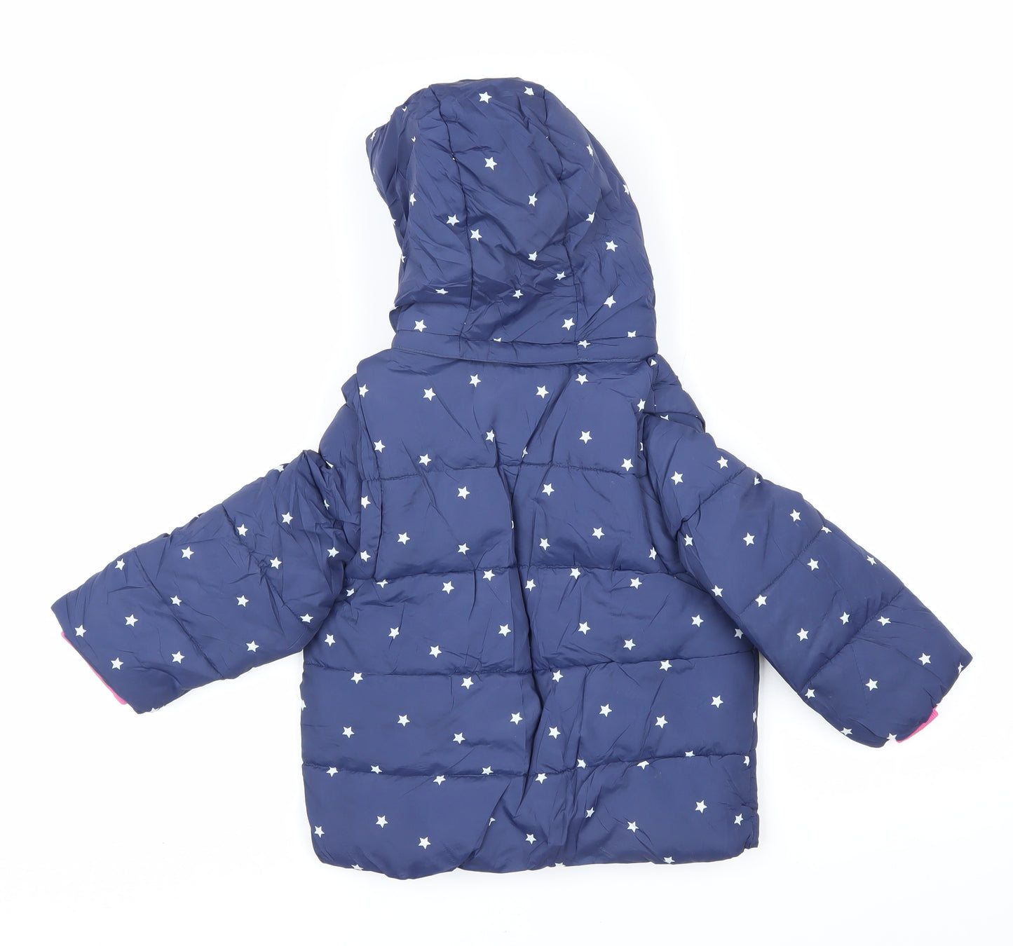 Boden Girls Blue Geometric Jacket Coat Size 3-4 Years Zip