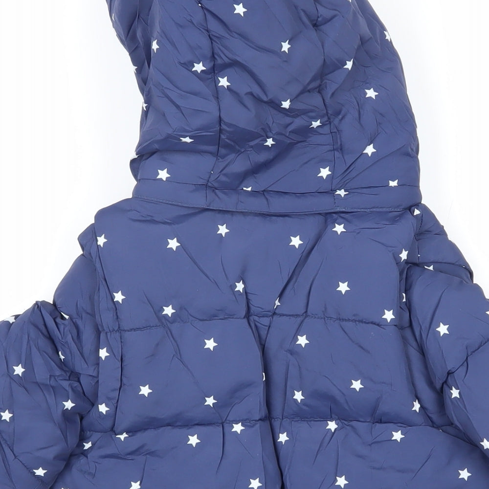 Boden Girls Blue Geometric Jacket Coat Size 3-4 Years Zip