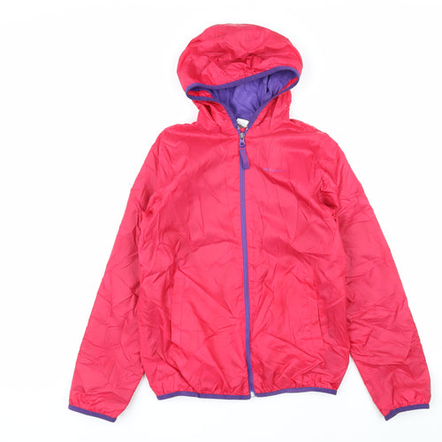 DECATHLON Girls Red Jacket Coat Size 12 Years Zip