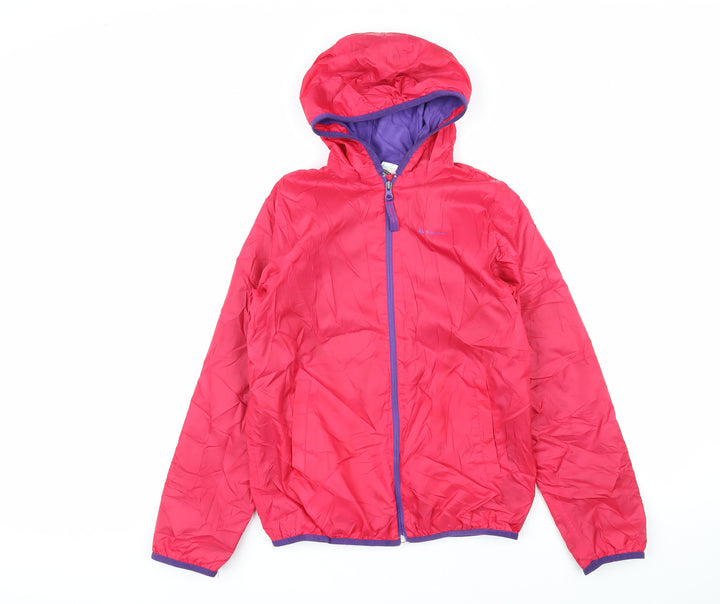 DECATHLON Girls Red Jacket Coat Size 12 Years Zip
