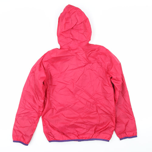 DECATHLON Girls Red Jacket Coat Size 12 Years Zip