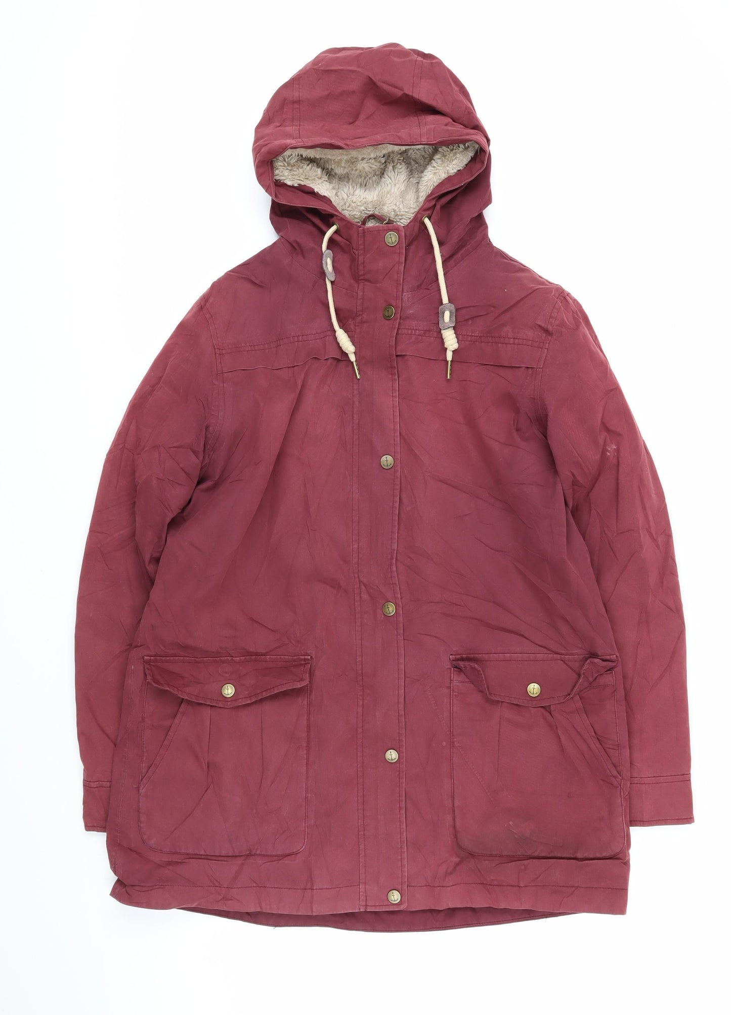 Seasalt Womens Red Jacket Coat Size 14 Zip