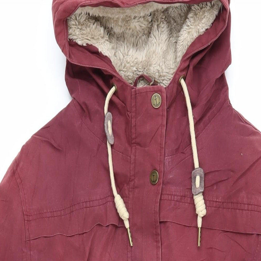 Seasalt Womens Red Jacket Coat Size 14 Zip