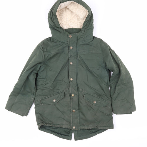 Fat Face Boys Green Jacket Coat Size 6-7 Years Zip