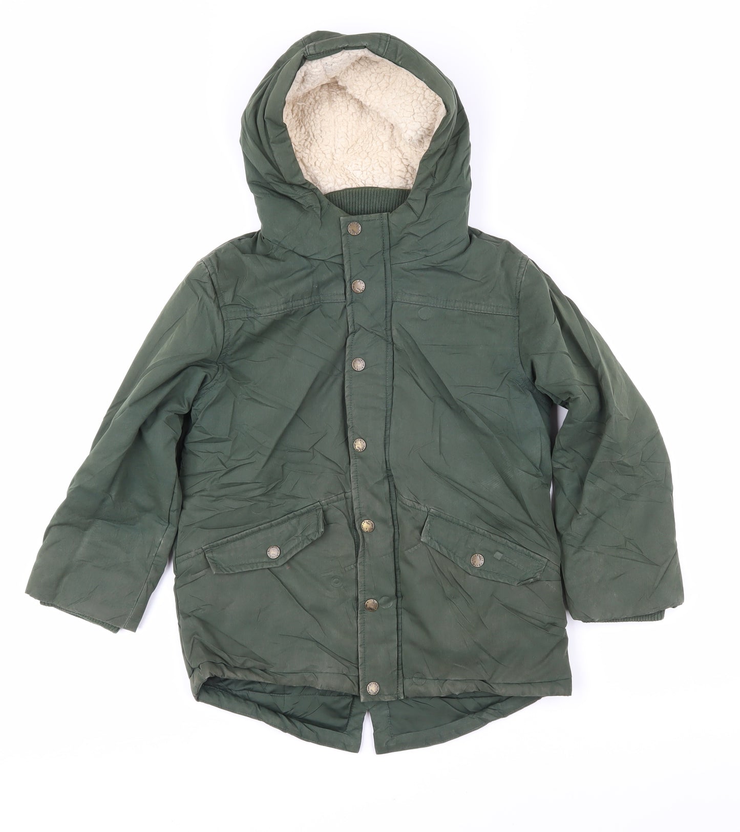 Fat Face Boys Green Jacket Coat Size 6-7 Years Zip