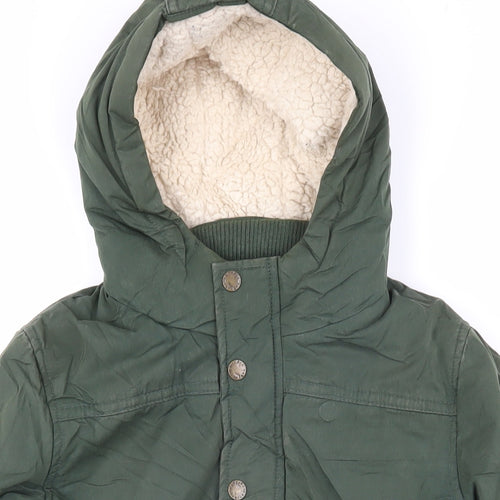 Fat Face Boys Green Jacket Coat Size 6-7 Years Zip