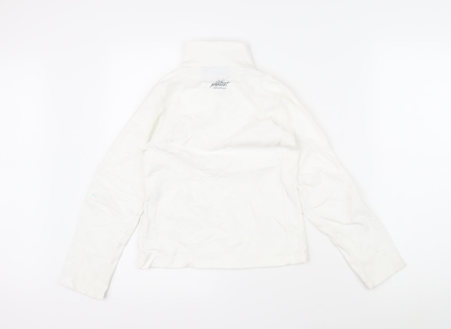 Protest Boys White 100% Polyester Pullover Sweatshirt Size 9-10 Years Zip - Protest logo