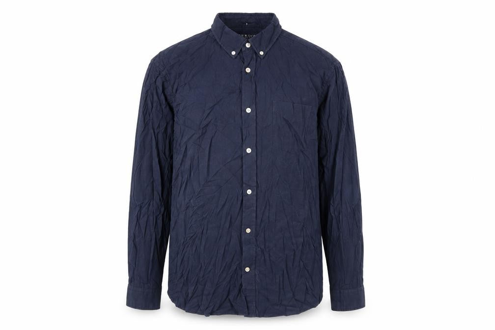 Howick Mens Blue Cotton Button-Up Size L Collared Button