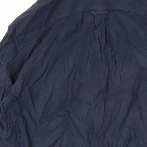 Howick Mens Blue Cotton Button-Up Size L Collared Button