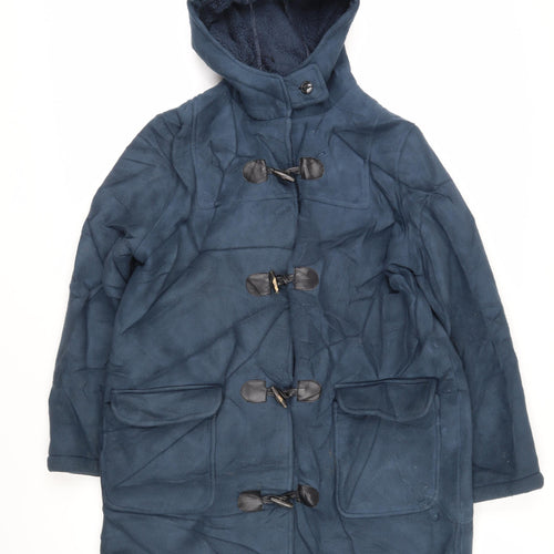 Cotton Traders Womens Blue Overcoat Coat Size 16 Toggle