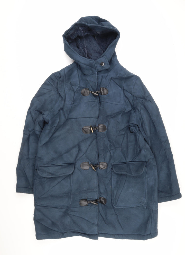 Cotton Traders Womens Blue Overcoat Coat Size 16 Toggle