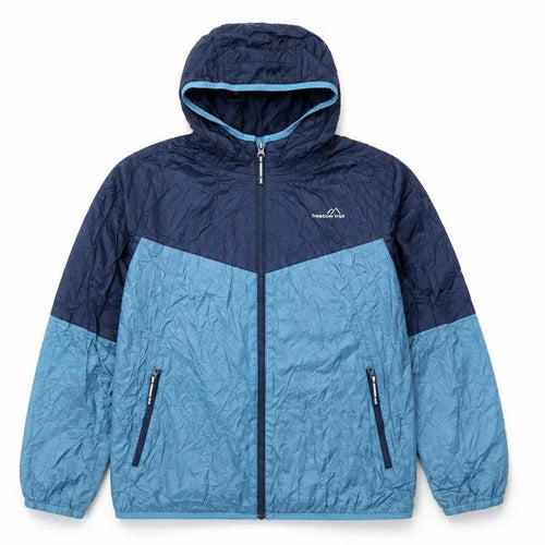 Freedom trail Boys Blue Colourblock Rain Coat Coat Size 11-12 Years Zip