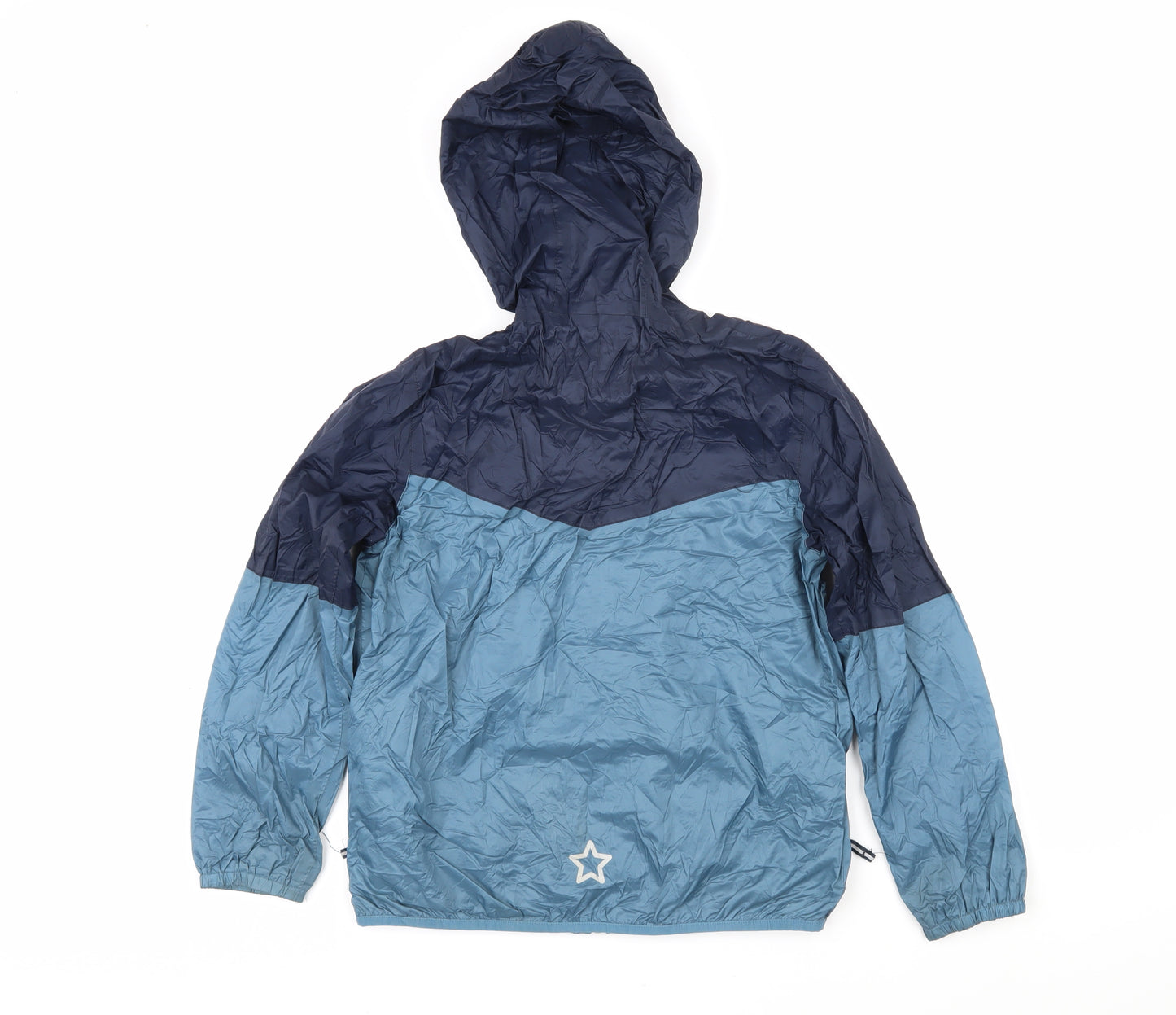 Freedom trail Boys Blue Colourblock Rain Coat Coat Size 11-12 Years Zip