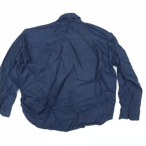 Viyella Womens Blue Wool Basic Blouse Size 10 Collared