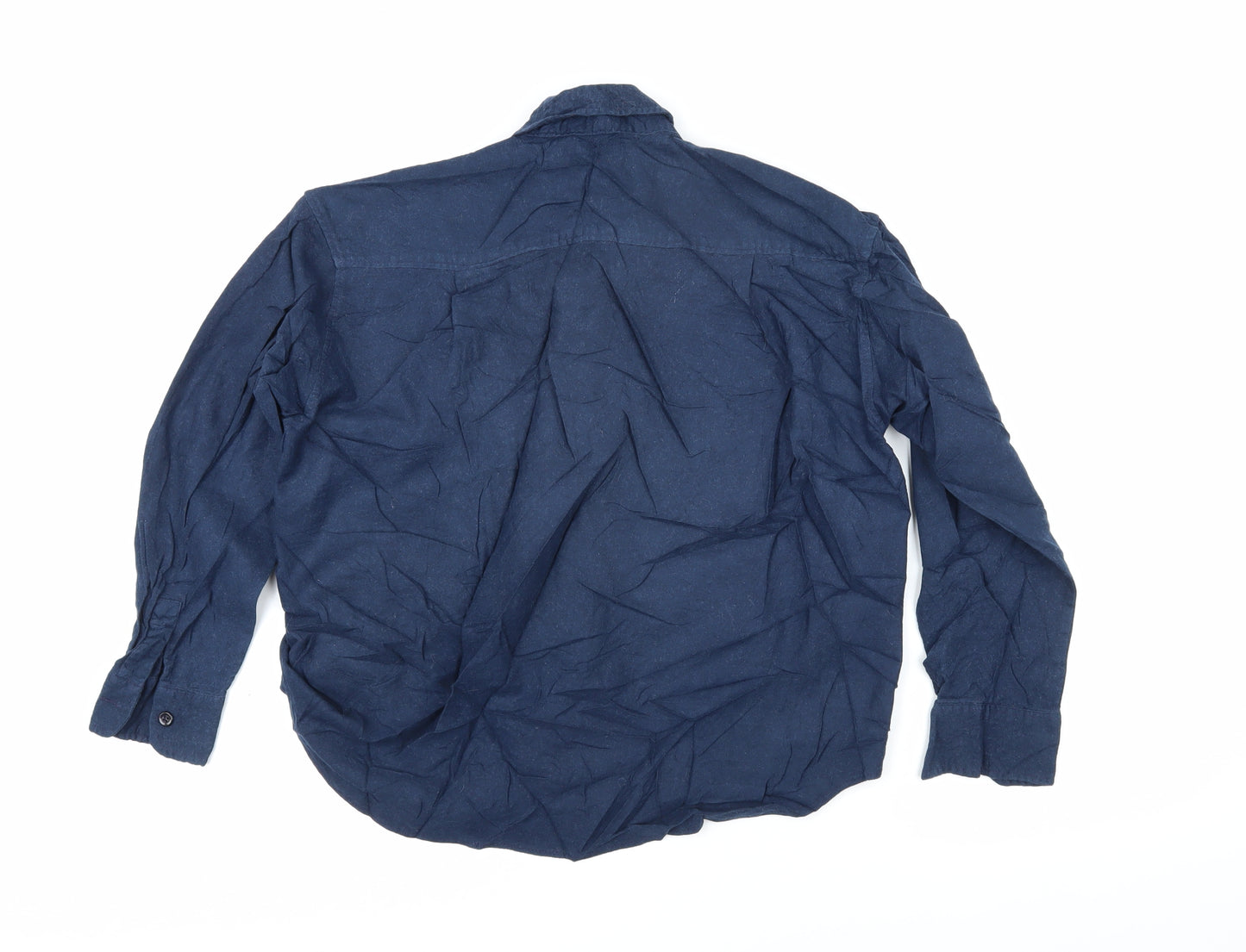 Viyella Womens Blue Wool Basic Blouse Size 10 Collared