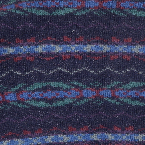 Laura Ashley Womens Multicoloured Round Neck Geometric Wool Blend Pullover Jumper Size M