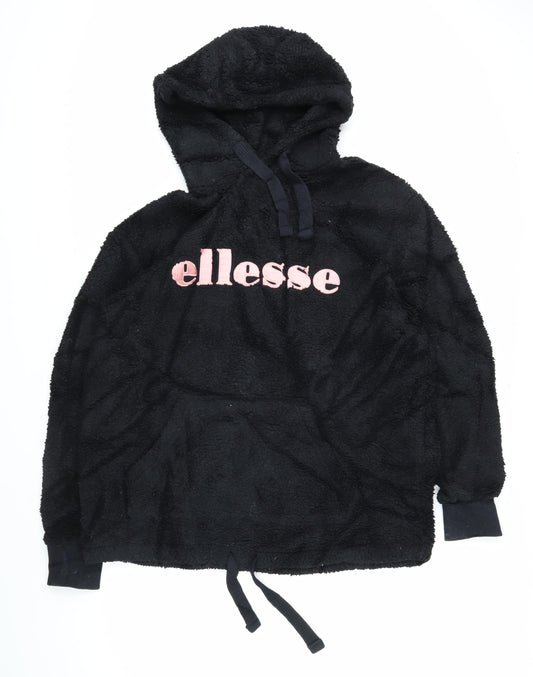 ellesse Womens Black 100% Polyester Pullover Hoodie Size S Pullover - Ellesse