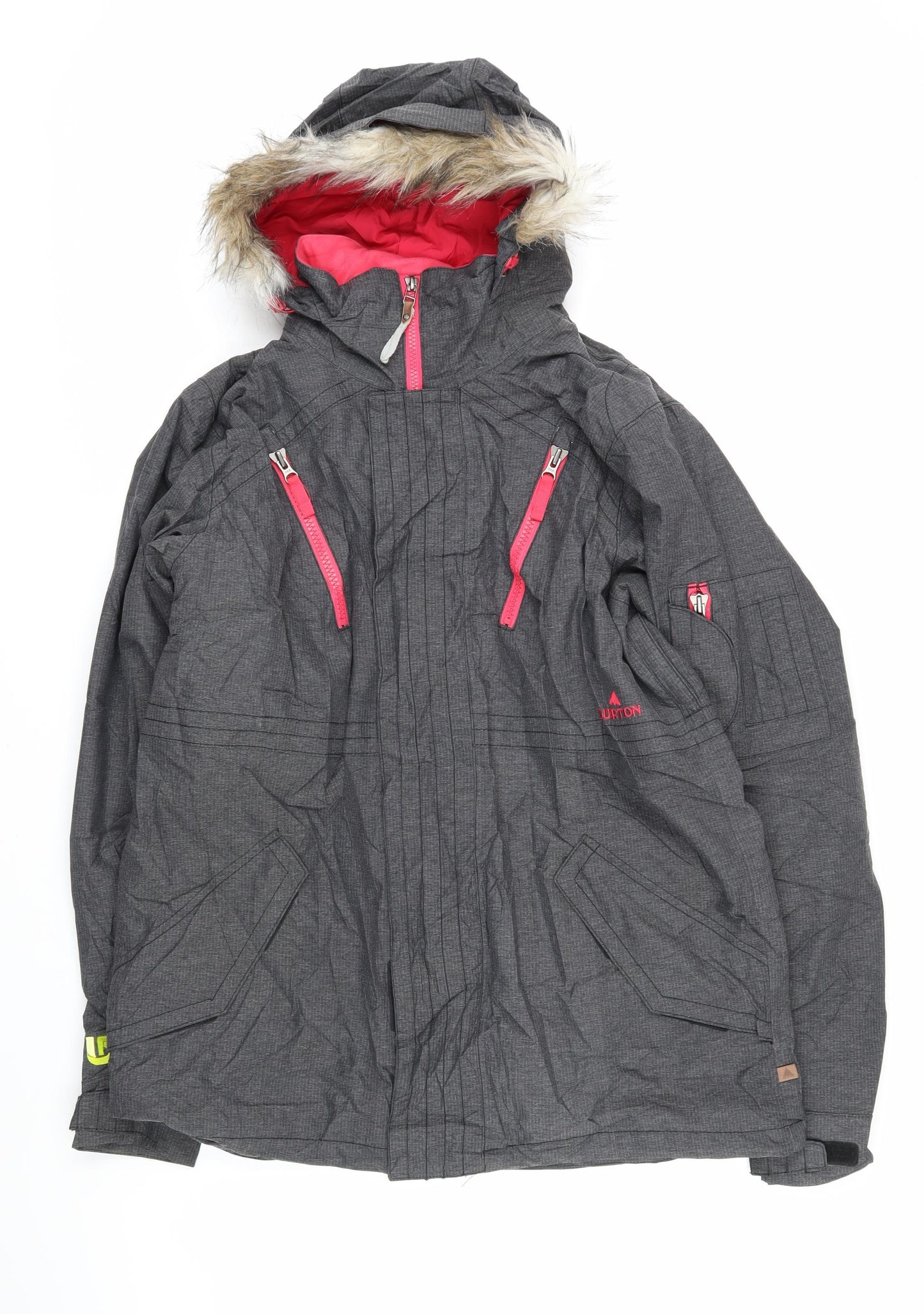 Burton Womens Grey Jacket Coat Size XL Zip