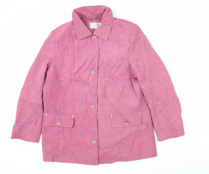 EWM Womens Pink Jacket Blazer Size 16 Button