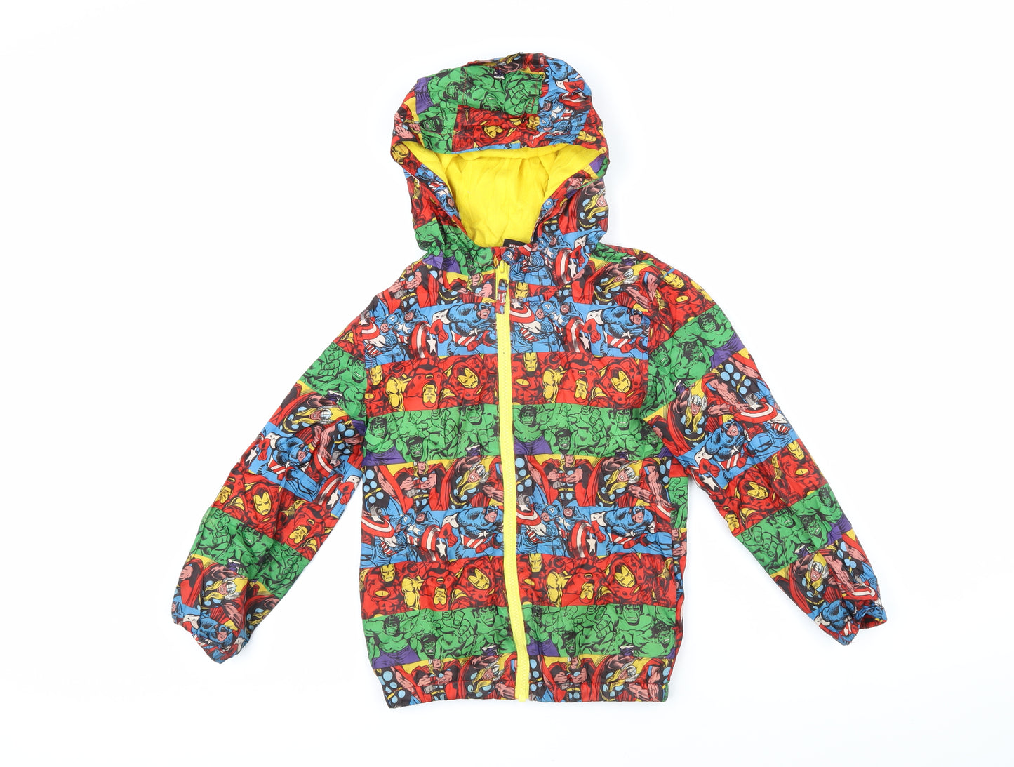 Marvel Boys Multicoloured Geometric Jacket Coat Size 6-7 Years Zip - Marvel Characters