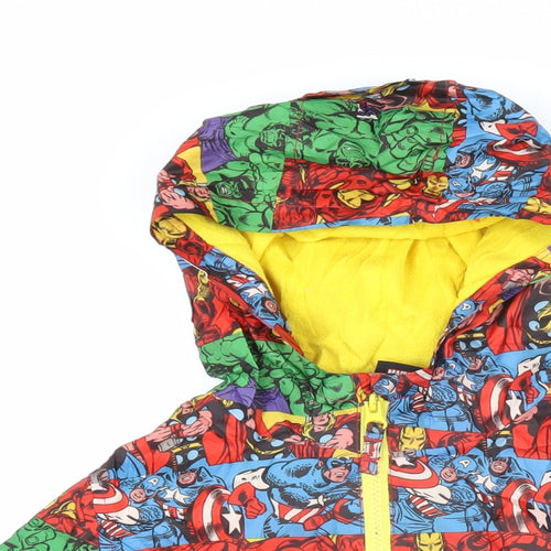Marvel Boys Multicoloured Geometric Jacket Coat Size 6-7 Years Zip - Marvel Characters