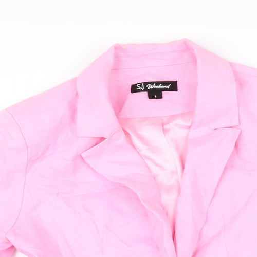 S.J Weekend Womens Pink Jacket Blazer Size 8 Button