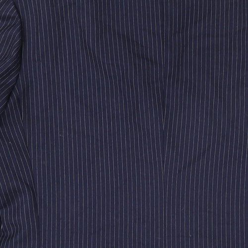 THE LABEL Mens Blue Striped Wool Jacket Blazer Size 40 Regular