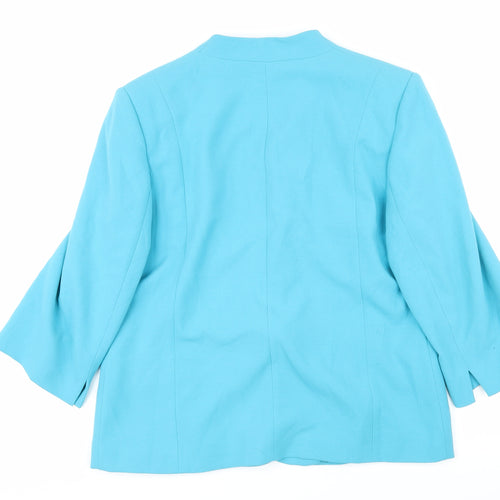 EWM Womens Blue Jacket Blazer Size 16 Button