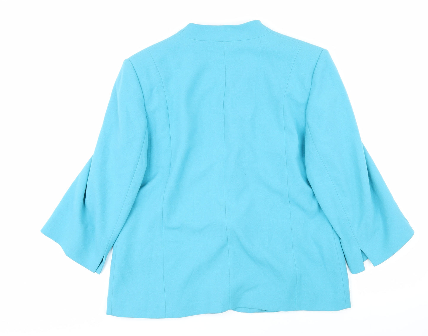 EWM Womens Blue Jacket Blazer Size 16 Button